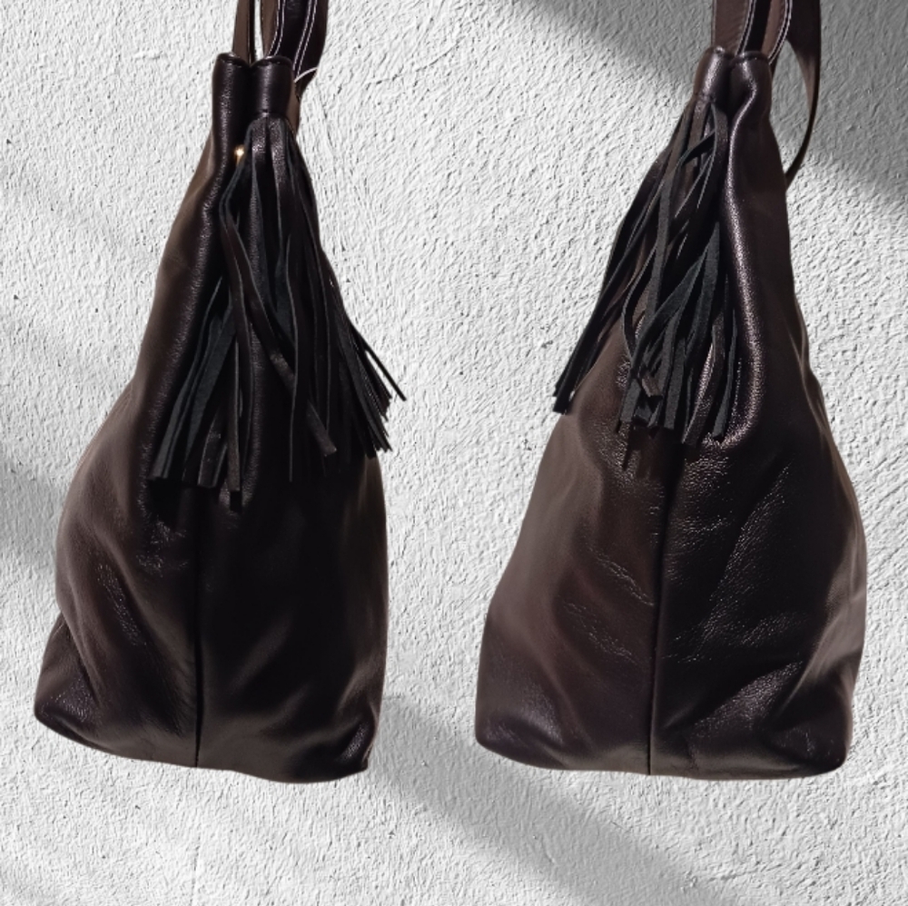 DANIER Fringe Leather Satchel Bag - Picture 6 of 12